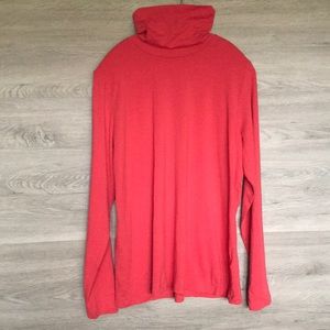 EUC- Lands' End Lightweight Fitted T-neck, Red